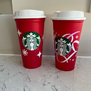 Starbucks Red Cups x2 (2021 & 2022)